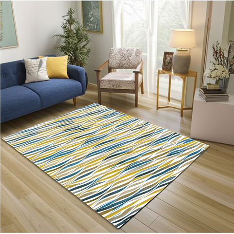 Abstract Wavy Lines Premium Rug