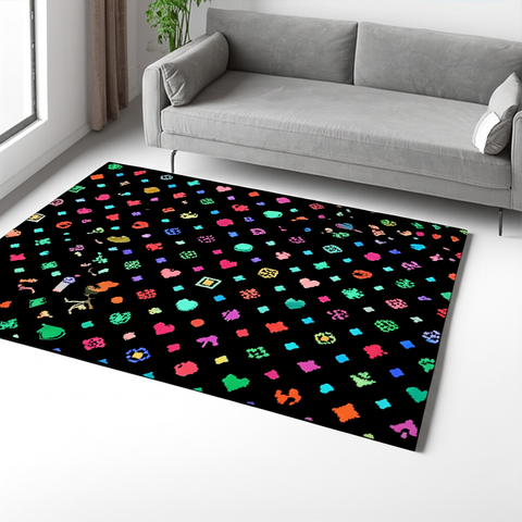 Colorful Shapes Puffy Rug