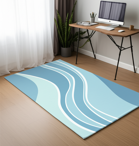 Coastal Waves Puffy Rug
