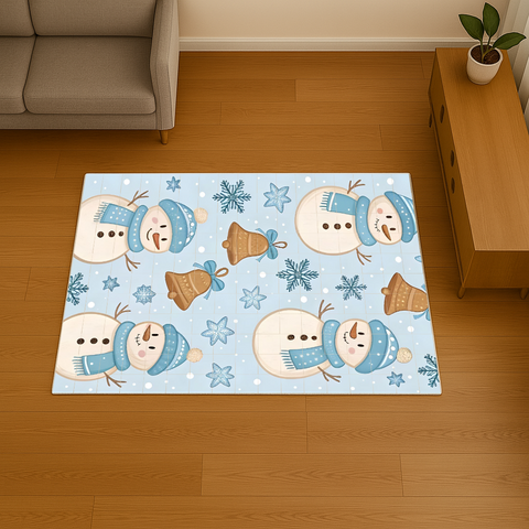 Whimsical Snowman Rug