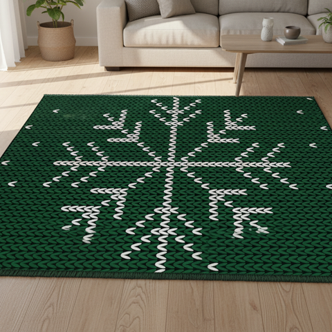 Knitted Snowflake Rug