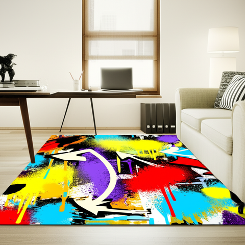 Graffiti Art Puffy Rug