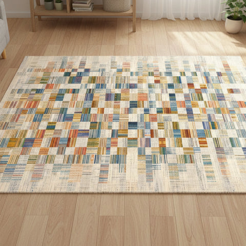 Geometric Patchwork Rug