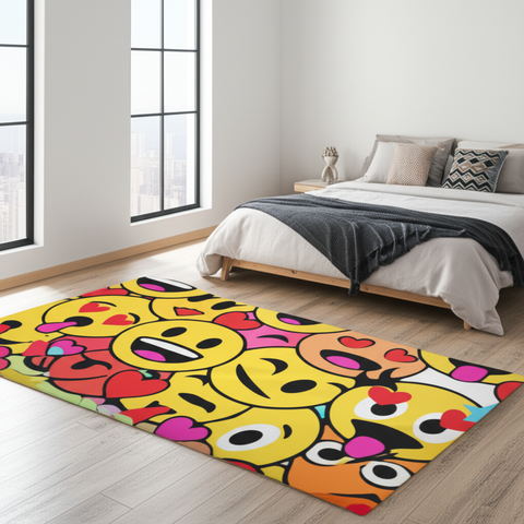Emoji Faces Puffy Rug