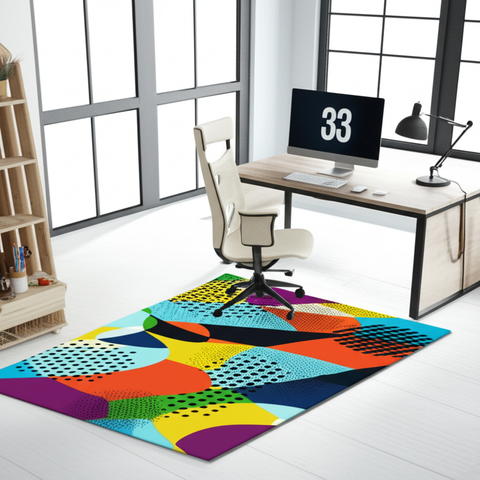 Abstract Geometric Puffy Rug