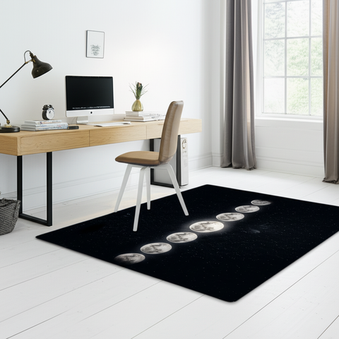Lunar Phases Puffy Rug