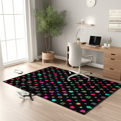 Colorful Shapes Puffy Rug