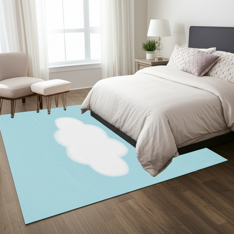 Cloud Design Puffy Rug
