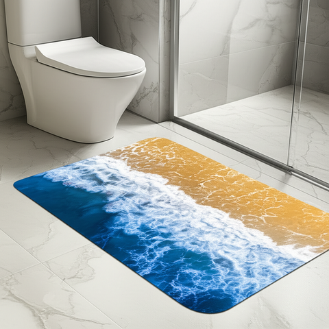 Coastal Beach Bathroom Mat