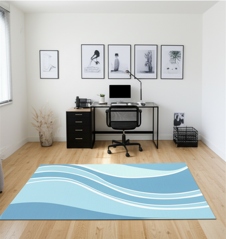 Coastal Waves Puffy Rug