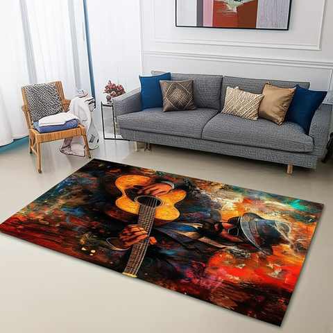 Bluesman Guitar Premium Rug.