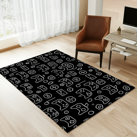 Gamer Pattern Puffy Rug