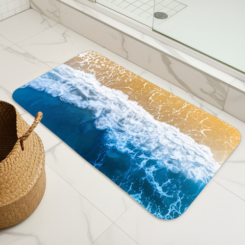 Coastal Beach Bathroom Mat