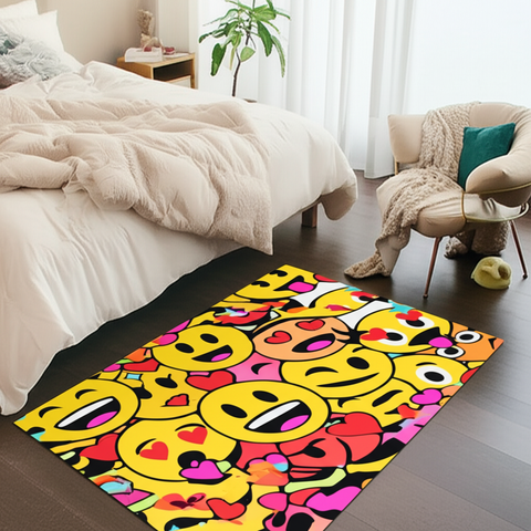 Emoji Faces Puffy Rug