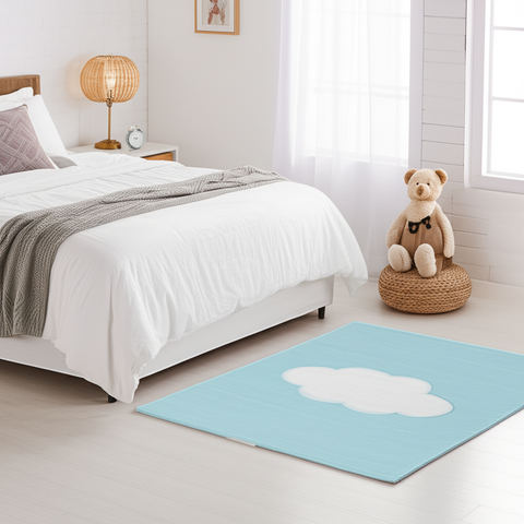 Cloud Design Puffy Rug