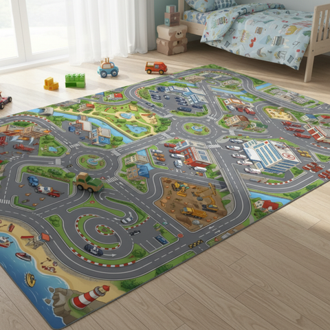 Playful City Map Rug