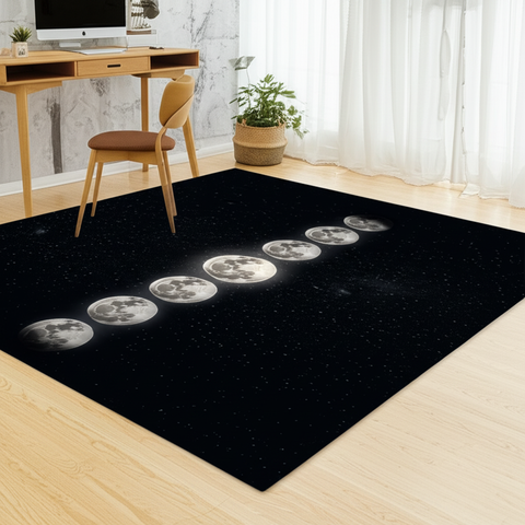 Lunar Phases Puffy Rug