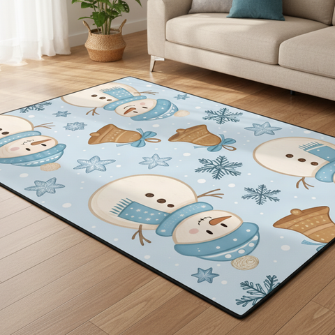 Whimsical Snowman Rug