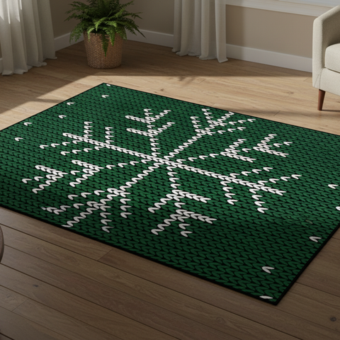 Knitted Snowflake Rug