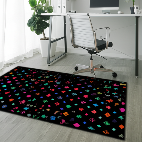 Colorful Shapes Puffy Rug
