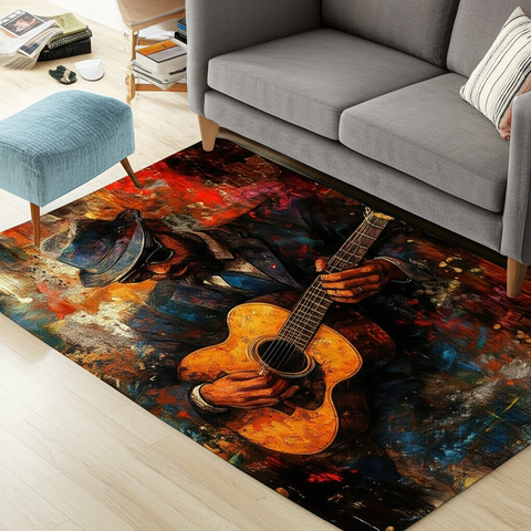 Bluesman Guitar Premium Rug.