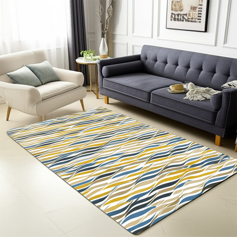 Abstract Wavy Lines Premium Rug