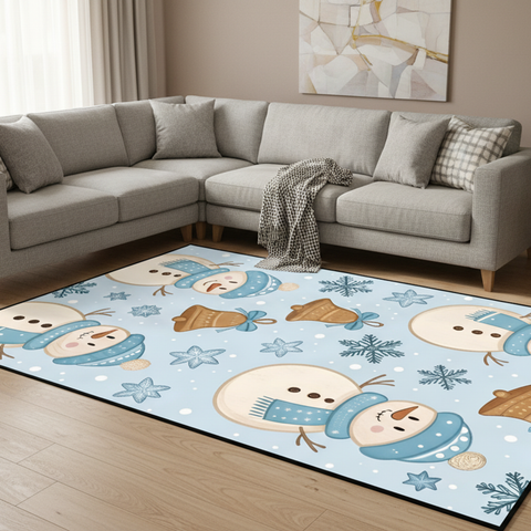 Whimsical Snowman Rug