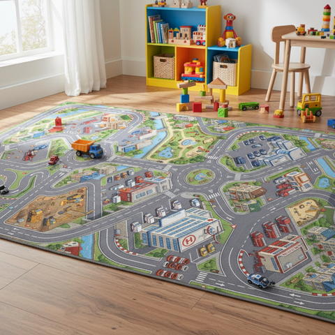 Playful City Map Rug