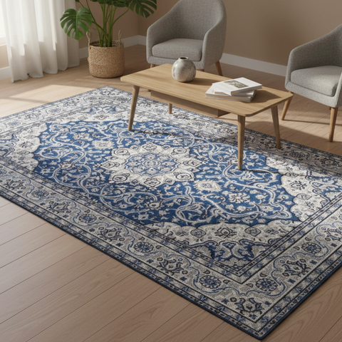 Floral Blue Rug