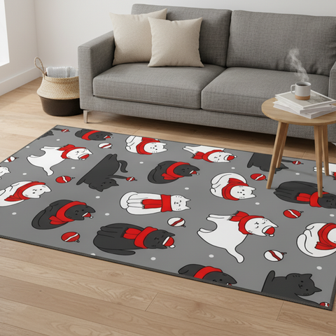 Festive Cat Rug