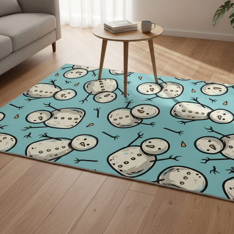 Cartoon Snowman Rug