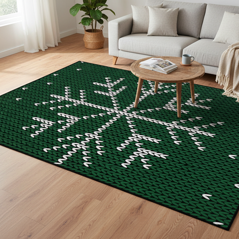 Knitted Snowflake Rug