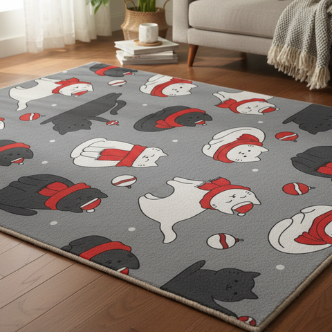 Festive Cat Rug