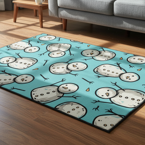 Cartoon Snowman Rug
