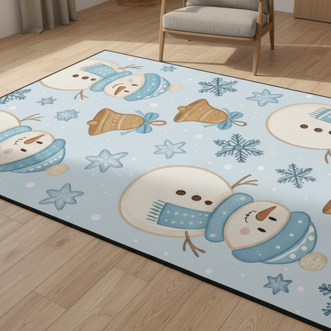 Whimsical Snowman Rug