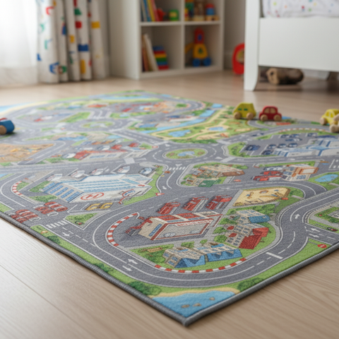 Playful City Map Rug