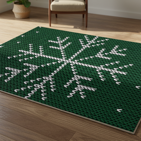 Knitted Snowflake Rug
