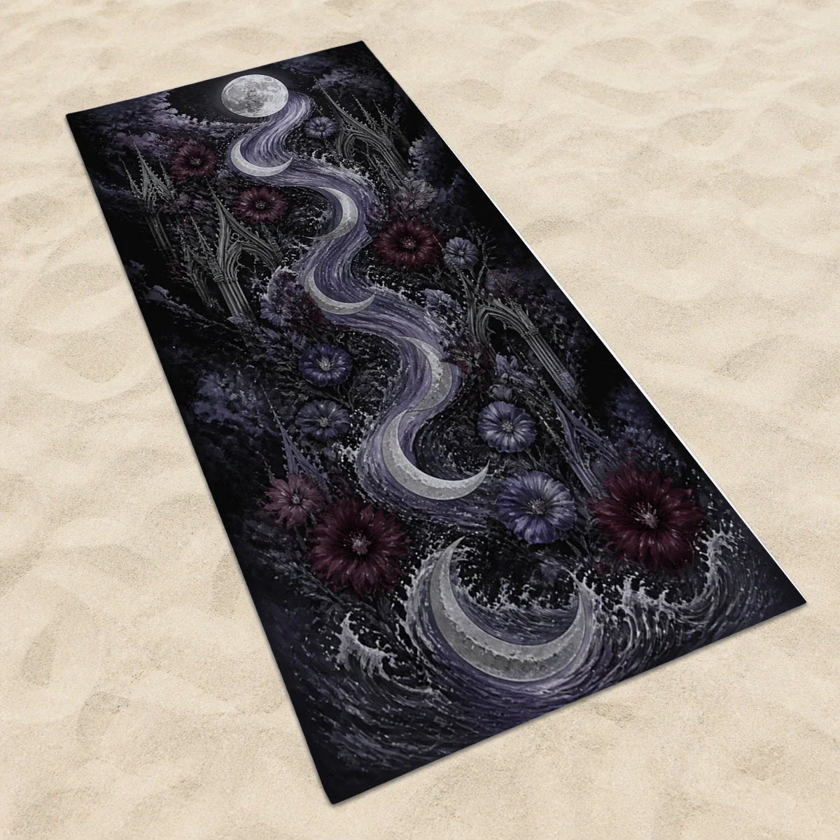 Moonlit Tide Nyx beach towel mockup view 2