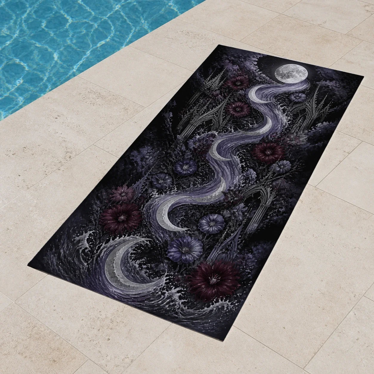 Moonlit Tide Nyx beach towel mockup view 3