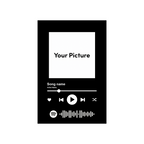 Song rug layout: your picture, song name, artist name, player controls and a scannable song code