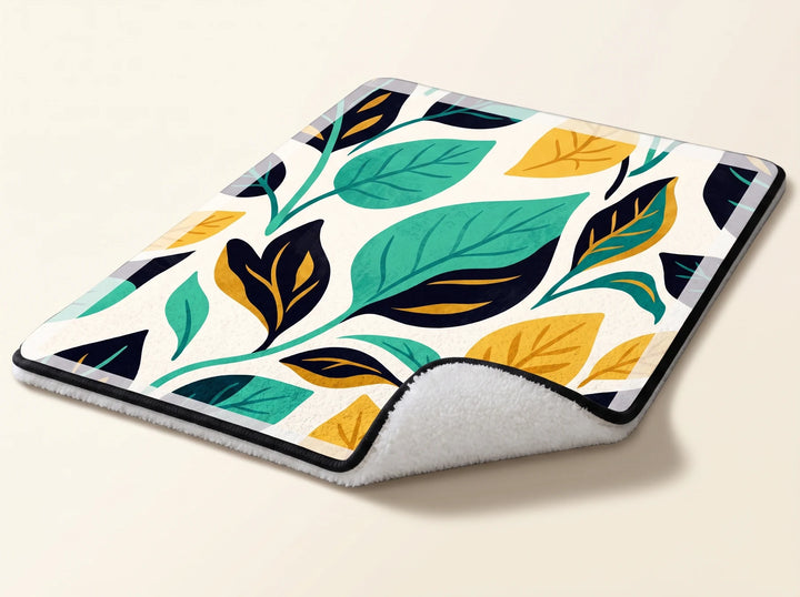 Botanical Personalized Eco Bamboo Rug — clean product view