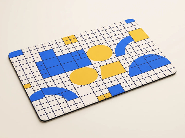 Minimal Geometric Personalized Desk Mat — clean product view