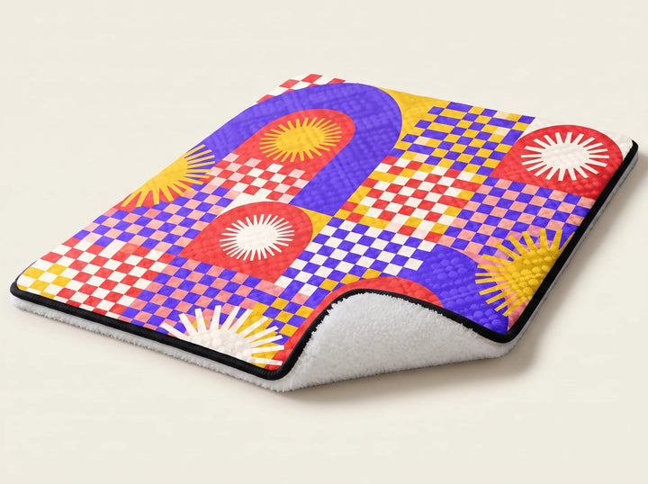 Retro Pop Personalized Puffy Rug — clean product view
