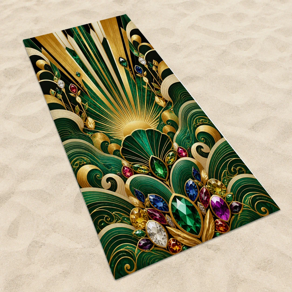 Riviera Fortune Plutus Vibe beach towel mockup view 2