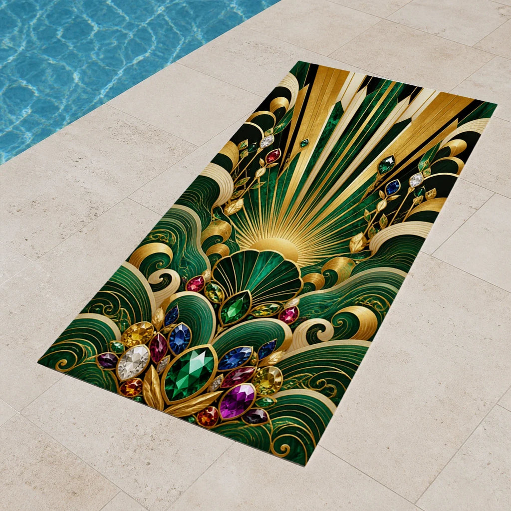 Riviera Fortune Plutus Vibe beach towel mockup view 3