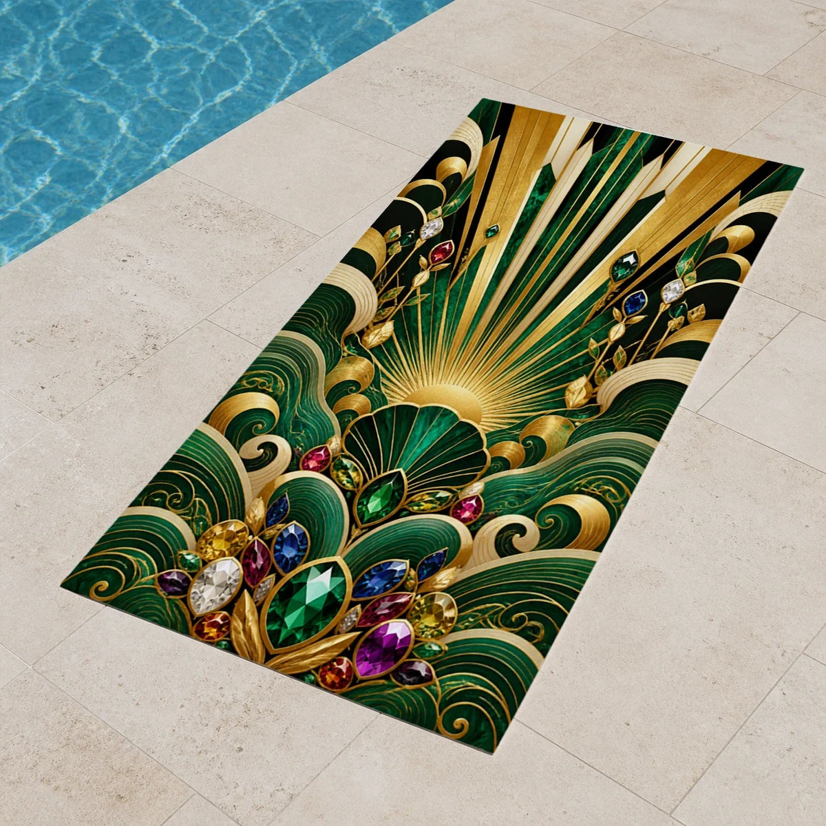Riviera Fortune Plutus Vibe beach towel mockup view 3