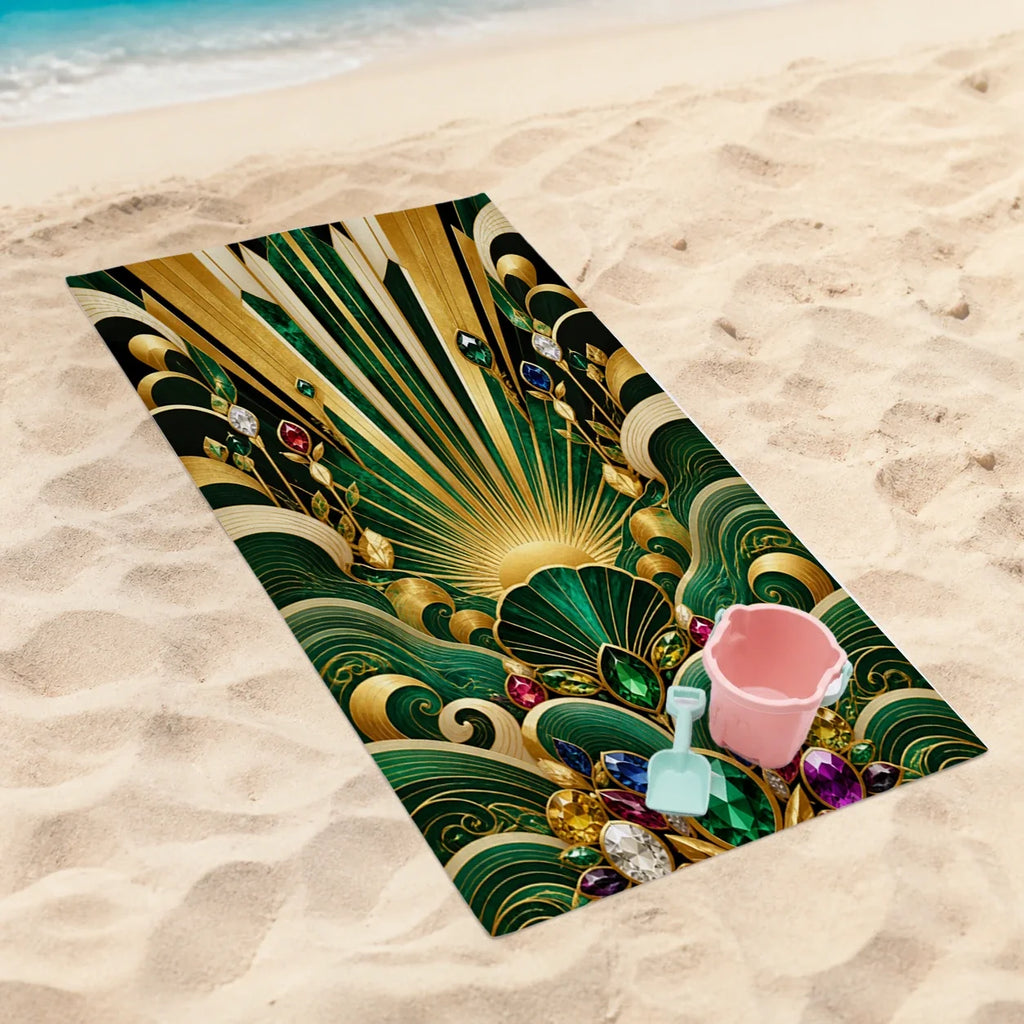 Riviera Fortune Plutus Vibe beach towel mockup view 4