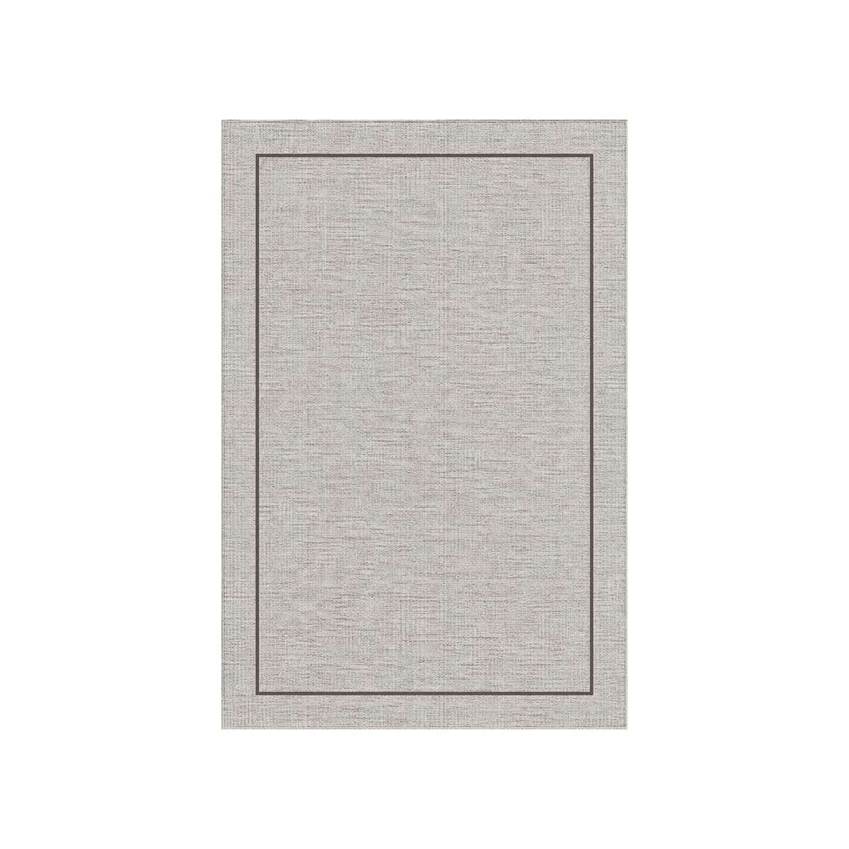 Kartela Sisal Line washable sisal-look minimal area rug in Light Gray, flat product view on a white background