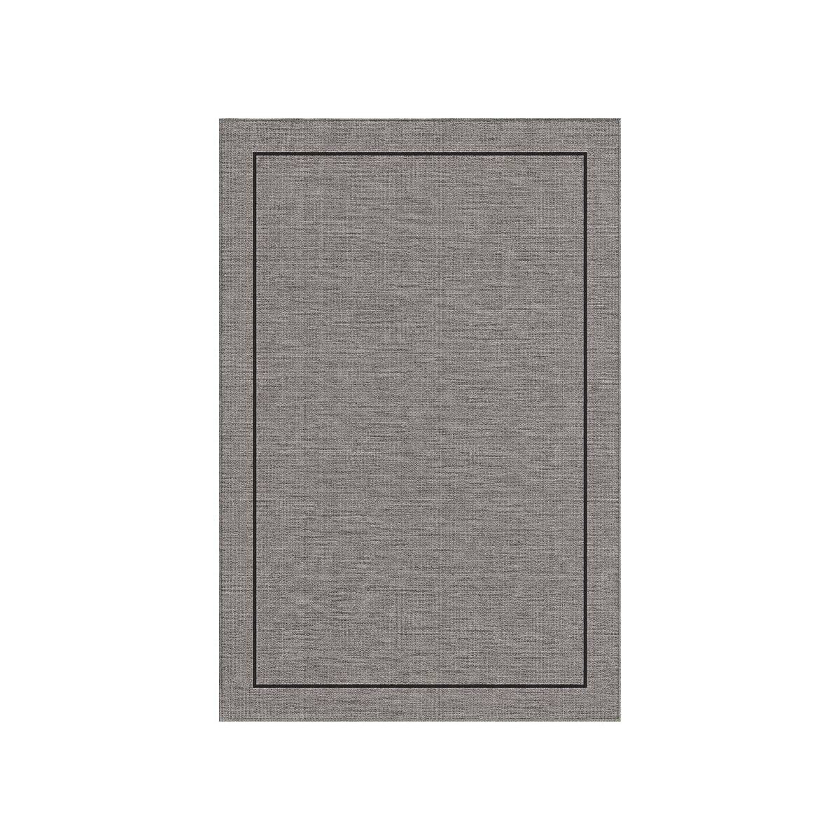 Kartela Sisal Line washable sisal-look minimal area rug in Charcoal, flat product view on a white background