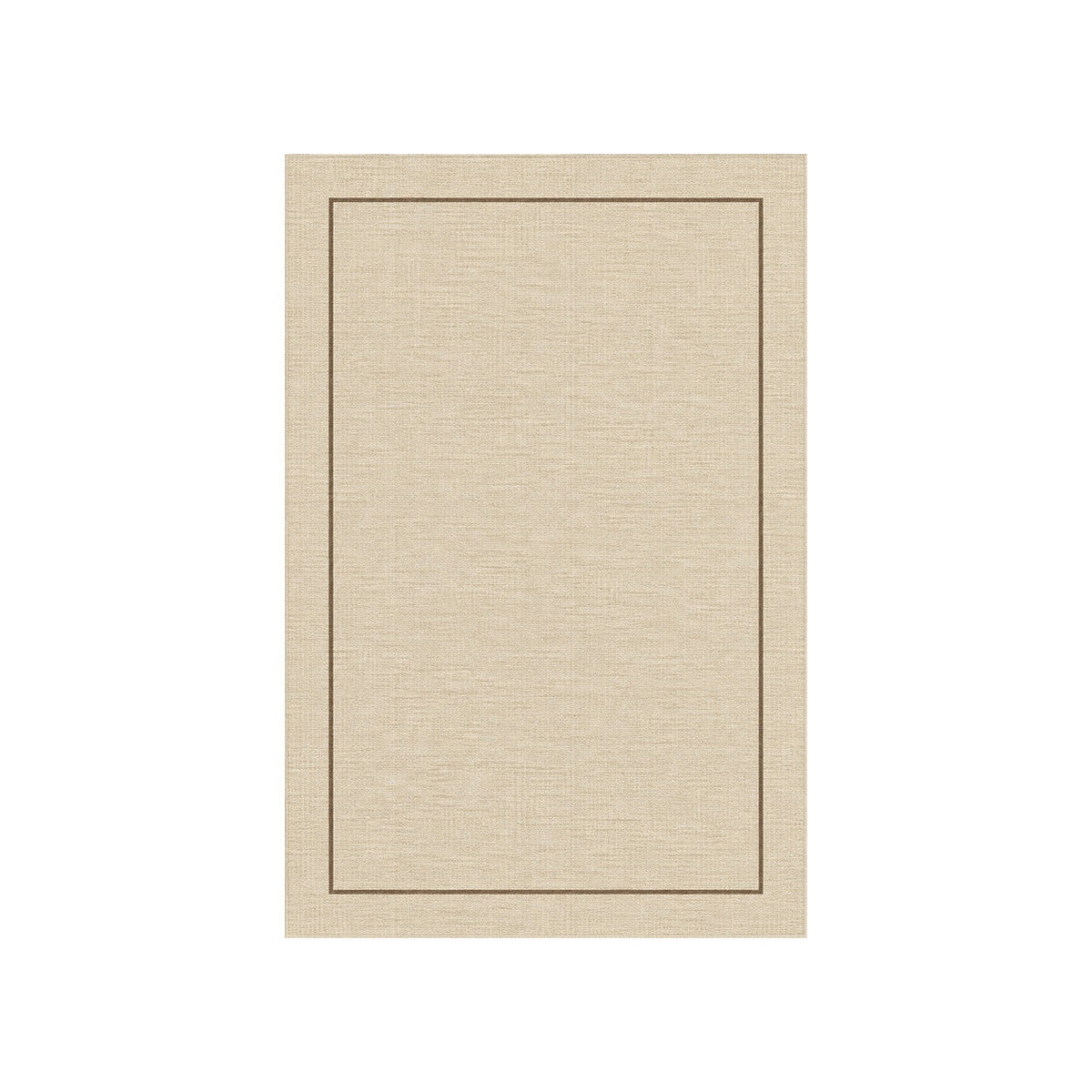 Kartela Sisal Line washable sisal-look minimal area rug in Beige, flat product view on a white background